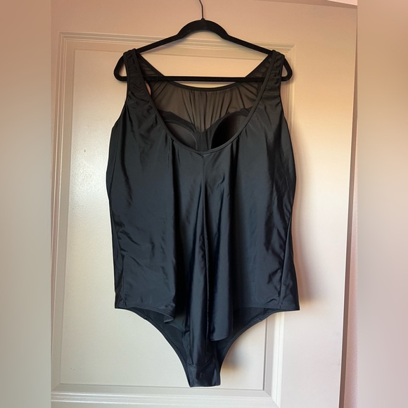 Torrid Wireless Mesh High Neck One Piece Swimsuit Black - Picture 5 of 8